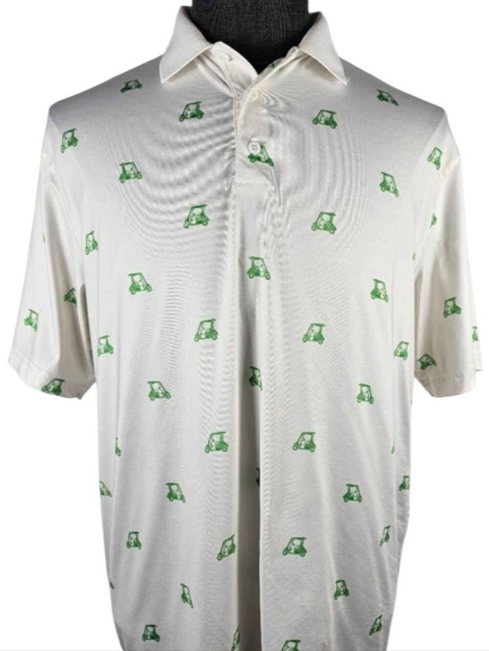 Three Sixty Six Men's Poly Blend Patterned Polo Size L